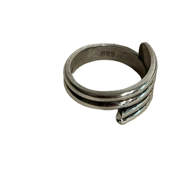 Southwestern Mexican Sterling 925 Silver Wrap Ring Wrap Band Marked Size 6.5 - Picture 11 of 12